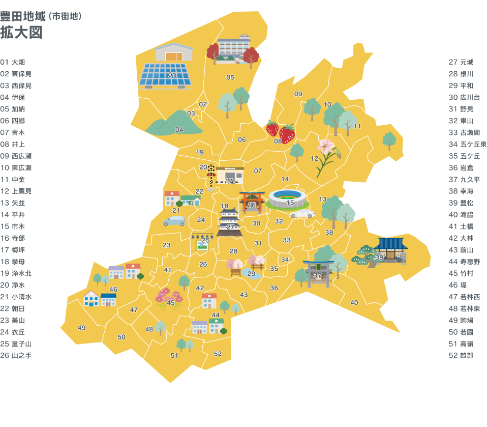 豊田市 豊田地域マップ